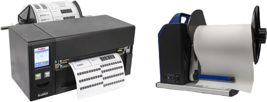 GoDEX HD830i+ 8-inch wide-format label printer — 300 dpi, 3.2-inch color touch screen, optional cutter